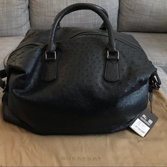 Burberry Bags Burberry Ostrich Leather Holdall Duffel Bag Poshmark